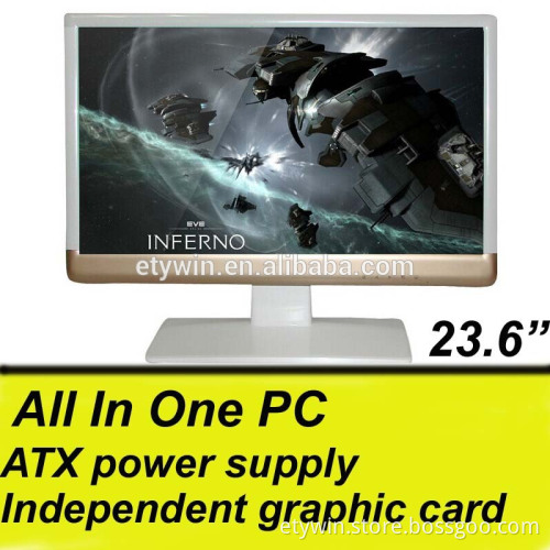 business desktops DIY all in one pc ,AIO pc case with 23.6inch LED monitor be computer gaming computer
